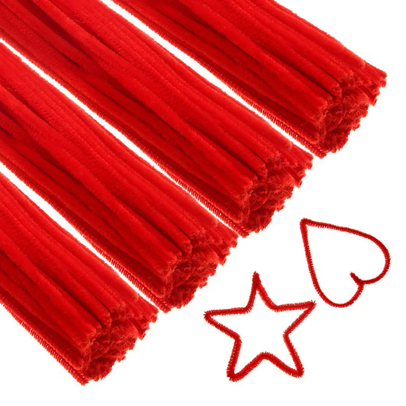 50pcs Chenille Stem Pipe Kids DIY Creative Toys Chenille Sticks Cleaners Kindergarten Educational Handmade Material Plush Strips