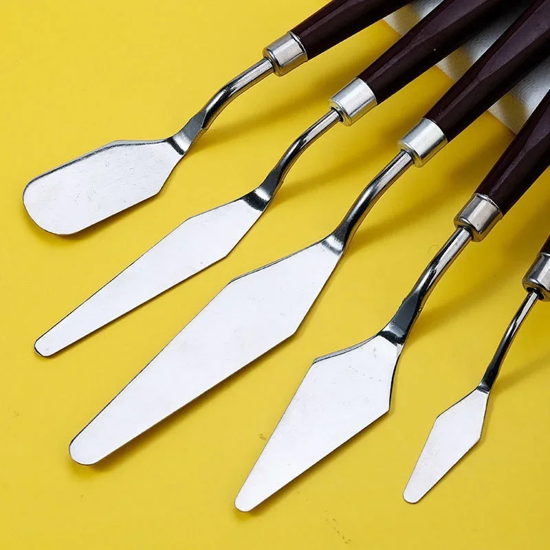 7Pcs/Set Stainless Steel Oil Painting Knives Artist Crafts Spatula Palette Knife Scraper Drawing Art Tools Stationery Supplies