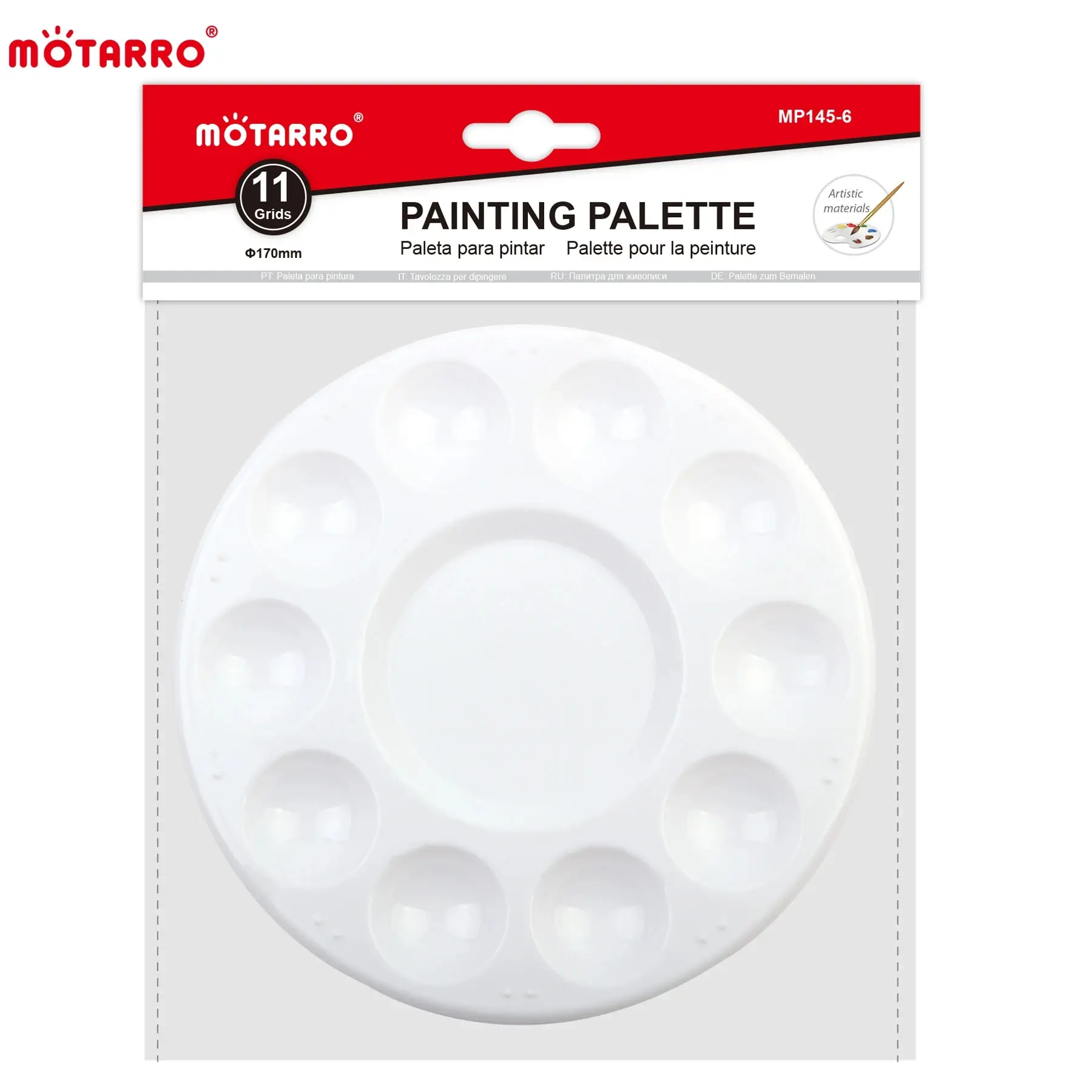 MOTARRO 1Pcs Round Plastic Palette Art Alternatives Paint Tray Artist Watercolor Plastic Palette Supply White Pigment Tray