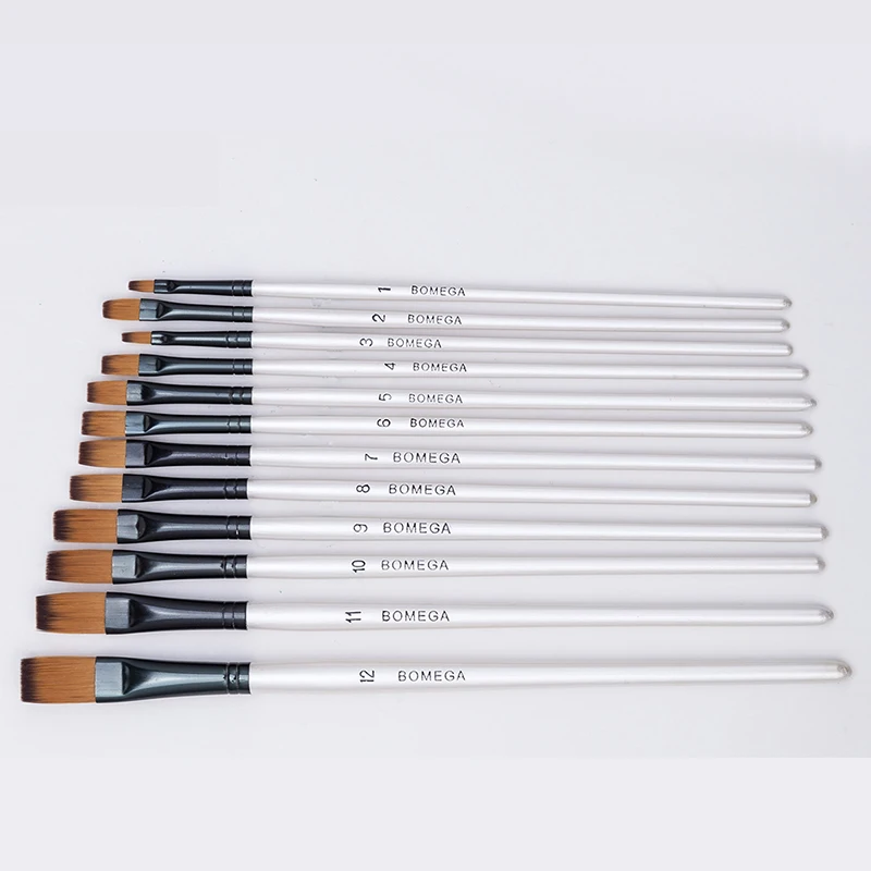 12pcs Nylon Hair Wooden Handle Watercolor Paint Brush Pen Set For Learning Diy Oil Acrylic Painting Art Paint Brushes Supplies