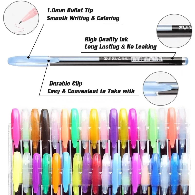 12-48 Colors Highlighter Set Fine Point Marker Pen Art Stationery Supplies for Doodling Scrapbooking Drawing Writing Sketching