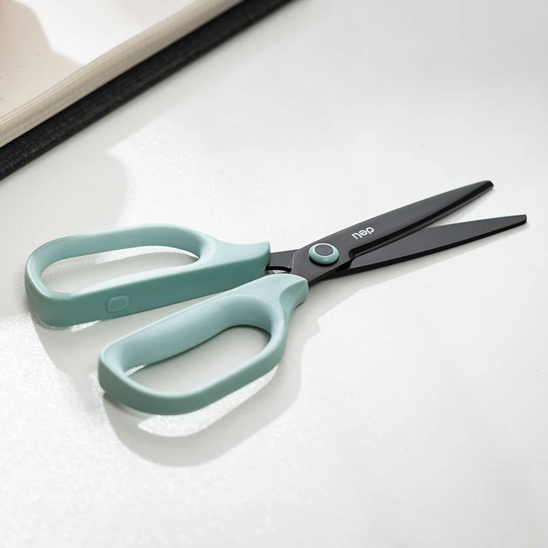 Deli Morandi Color Metal Scissors Multifunction Curved Cutting Larger Paper Scissors for Office School Art Stationery Supplies