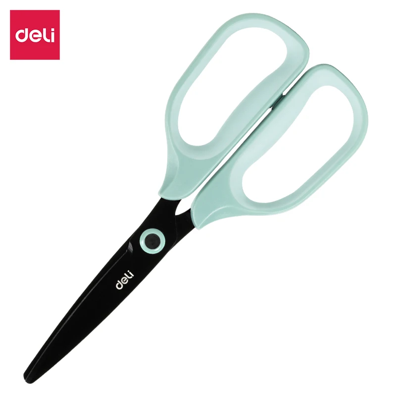 Deli Morandi Color Metal Scissors Multifunction Curved Cutting Larger Paper Scissors for Office School Art Stationery Supplies