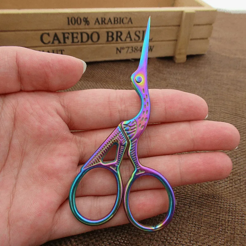 Crane Mouth Scissors Retro Cross Stitch Antique Black Vintage Cute Small Sewing Scissor Fishing Thread Cutting DIY Fabric Shears