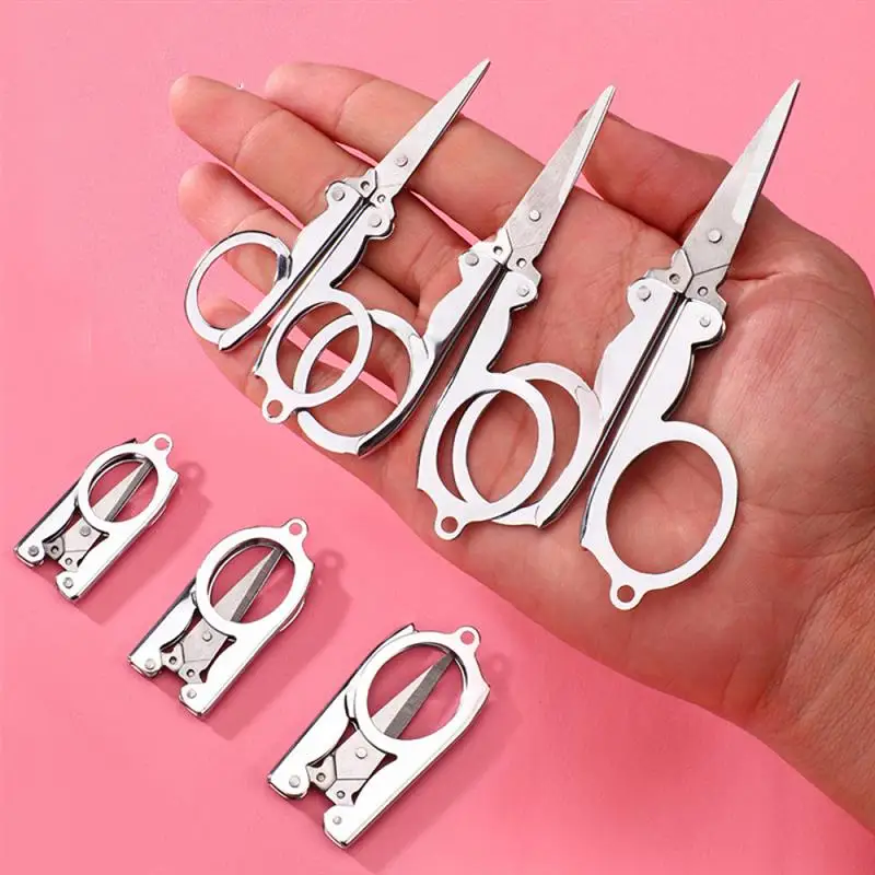 Folding Scissors Pocket Travel Small Crafts Sharp Blade Emergency Mini Foldable Travel Embroidery Scissor Thread Tailor Scissors