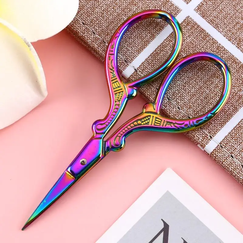 Print Flower Scissors Durable High Steel Vintage Tailor Scissors Craft Household For Fabric Scisso Rsembroidery Sewing Shears