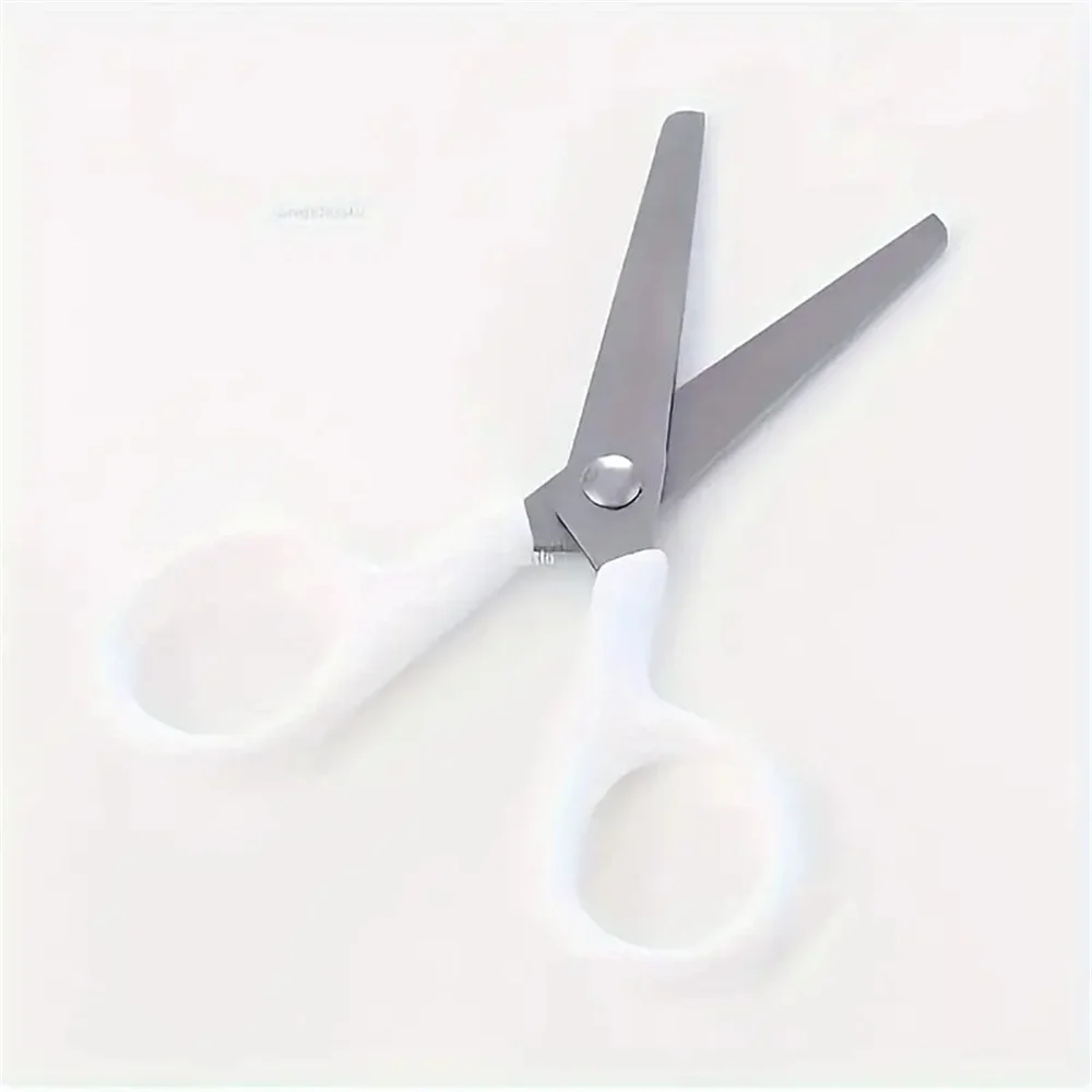 Portable Precision Mini Scissors - Stainless Steel Blade, Sleek White Design for Office, School & DIY Crafts - Ideal Gift