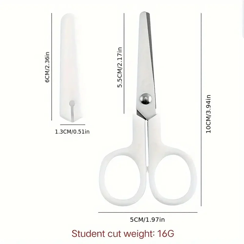 Portable Precision Mini Scissors - Stainless Steel Blade, Sleek White Design for Office, School & DIY Crafts - Ideal Gift