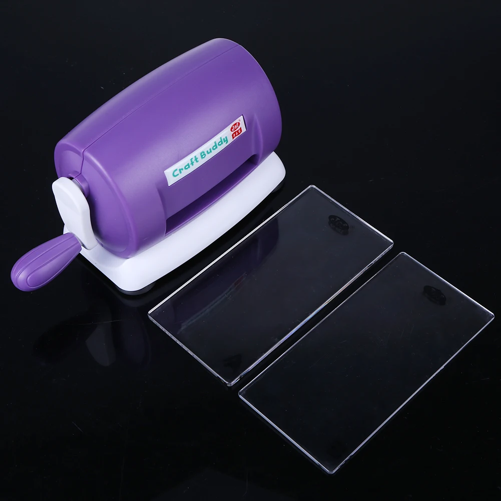 Plastic Dies Cutting Embossing Machine Portable DIY Manual Die Cutting Machine Purple Photo Decor for Card Making Scrapbooking