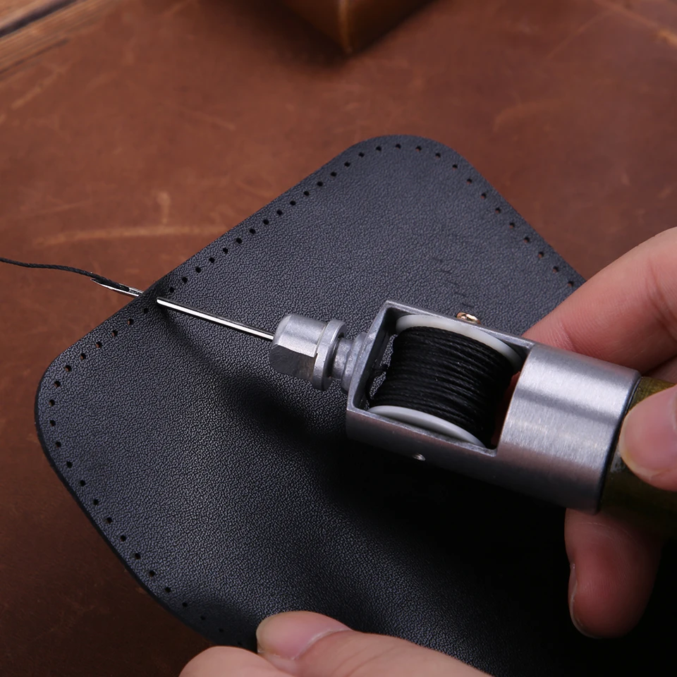 IMZAY Leather Sewing Tools Set Manual Sewing Machine Speedy Stitcher Kit Waxed Thread Yarn Scissors Leather Repair Craft Tool