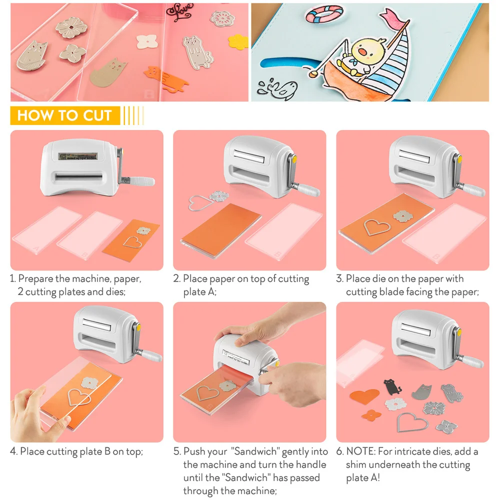 2024 New Portable Manual Die Cutting Embossing  DIY Scrapbooking Die-Cut Machine Cutting Pads For Paper Card