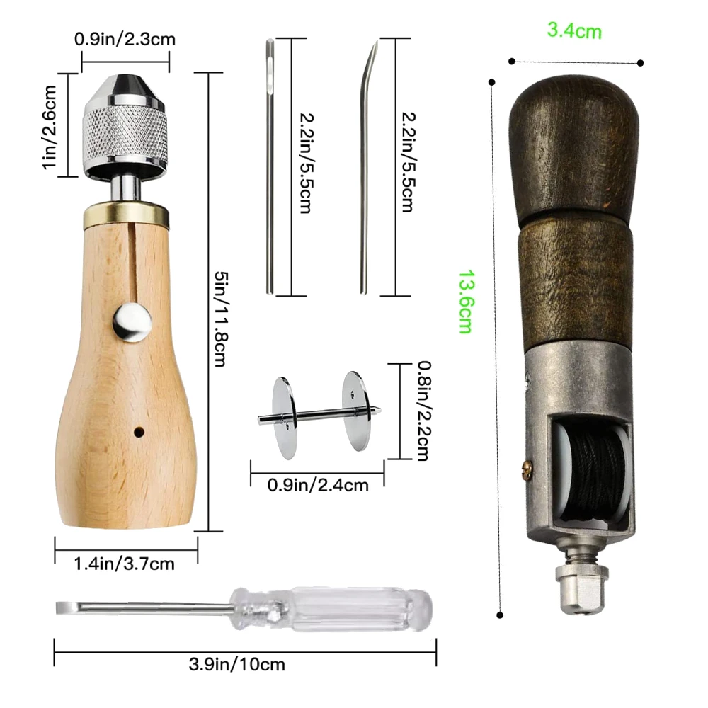 Leather Sewing Awl Thread Kit DIY Manual Sewing Machine Speedy Stitcher Leather Craft Stitching Shoemaker Canvas Repair Tool