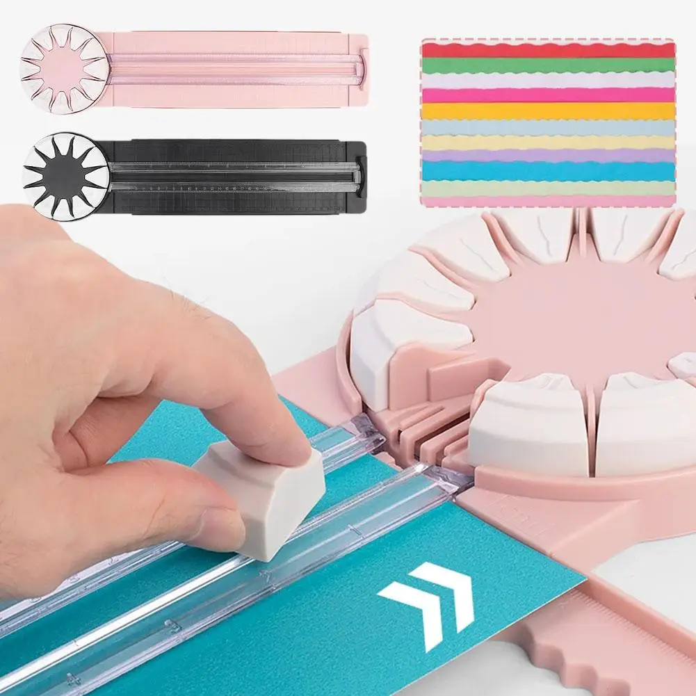 12 In 1 Paper Cutter 360 Degree Rotary Hand-Cutting Paper Trimmer Multi-Functional Handheld Craft Paper Cutting Tool