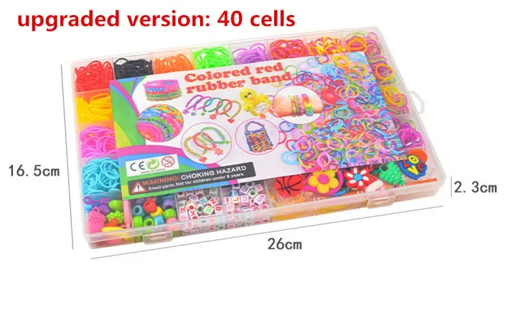 Creative Colorful Loom Bands Set Rainbow Bracelet Making Kit DIY Rubber Band Woven Bracelets Craft Toys For Girls Birthday Gifts