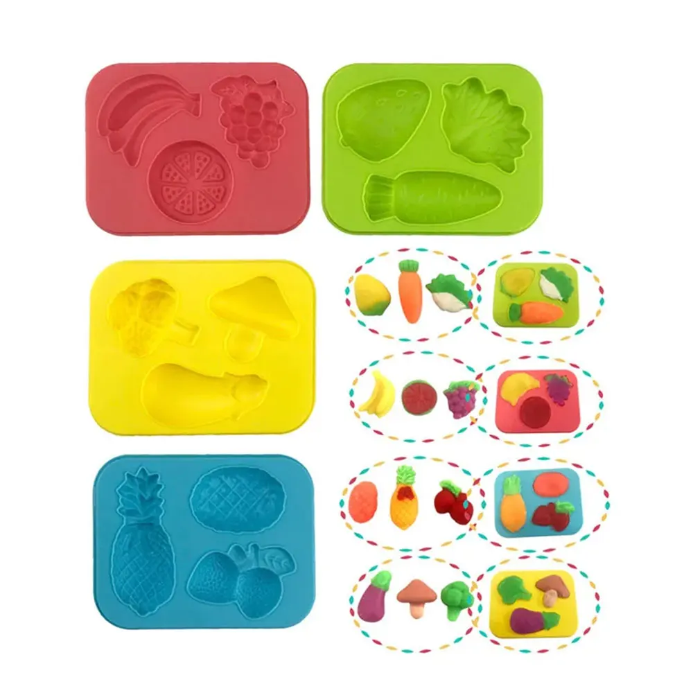 DIY Creative Dough Cutting Kit Plastic Knife Set Mold 3D Plasticine Mold Modeling Clay Accessories For Children Educational Toys