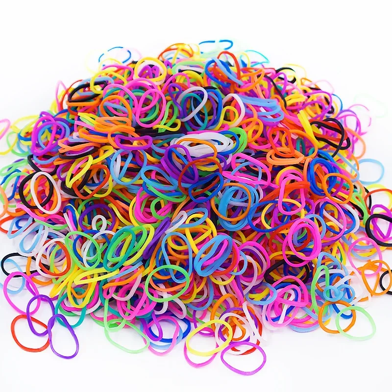 High Quality  Bright Color Children Diy Handmade Rubber Band Knitting Toys Colorful Bracelet Weaving Diy Loom Bands 600pcs /bag