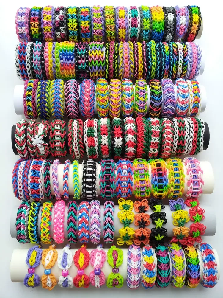 High Quality  Bright Color Children Diy Handmade Rubber Band Knitting Toys Colorful Bracelet Weaving Diy Loom Bands 600pcs /bag