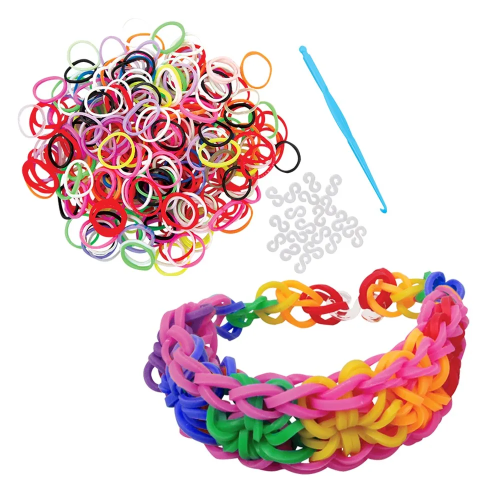 1Set Loom Rubber Bands Bracelet Making Refill Tool Set Kit for Kids DIY Craft Jewelry Making Supplies Materials Girls Boys Gift