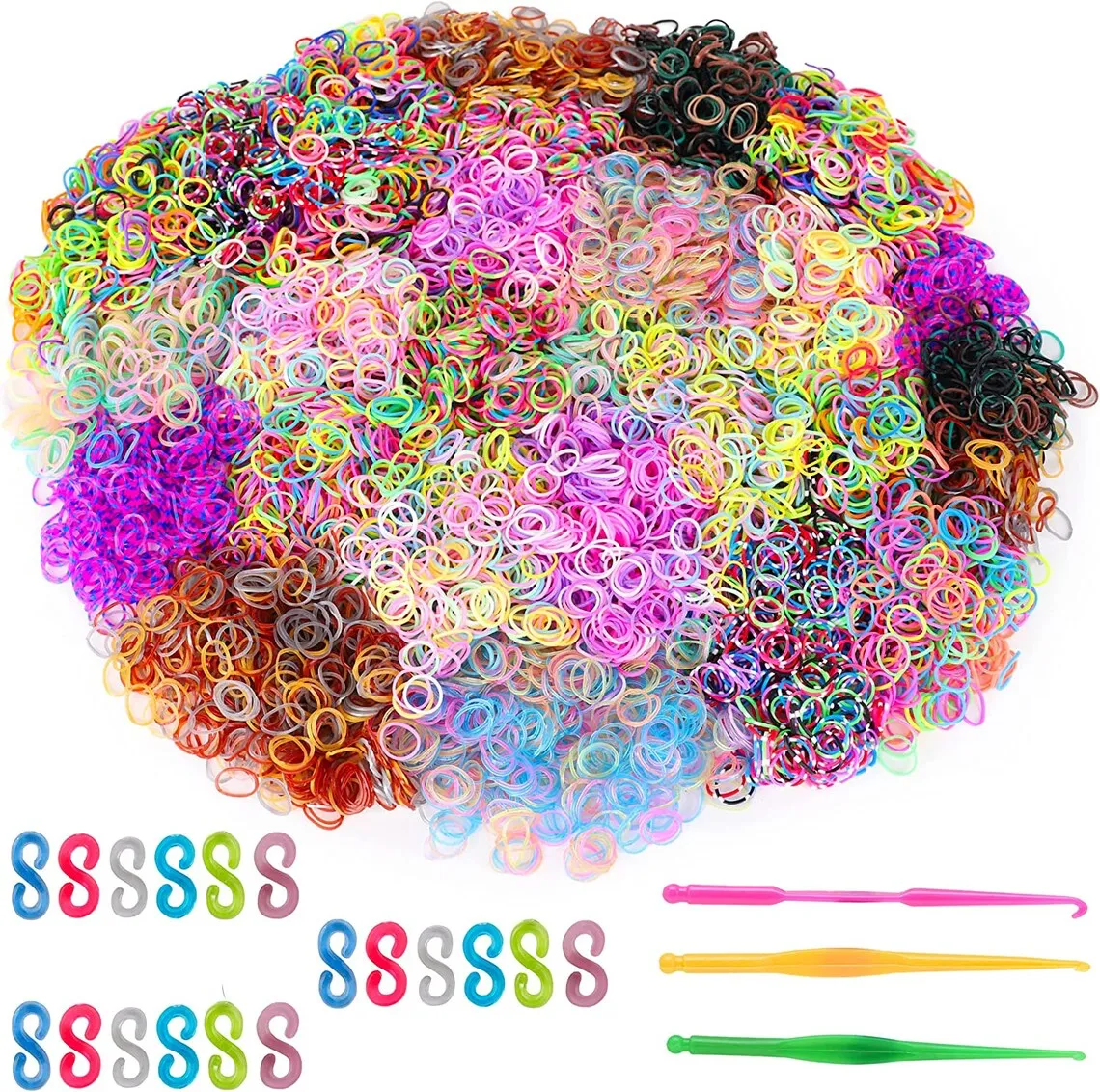 1Set Loom Rubber Bands Bracelet Making Refill Tool Set Kit for Kids DIY Craft Jewelry Making Supplies Materials Girls Boys Gift