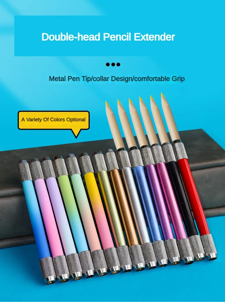 Dual Head Pencil Extender Holder Adjustable Sketch Pencil Lengthener School Painting Art Writing Tool Stationery School Supplies