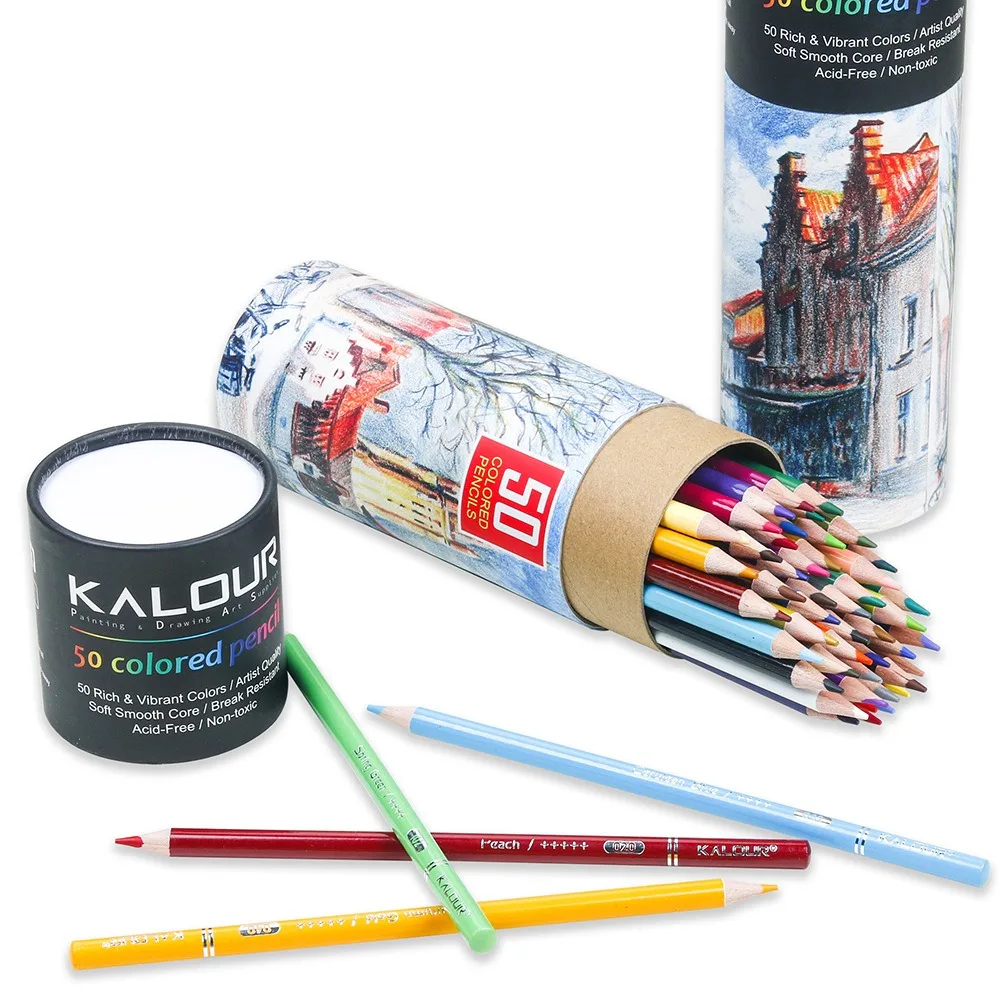 KALOUR 50/72/180/240/300 Pcs Oil Colored Pencils Set Professional Drawing Color Pencil For Artist Coloring Sketch Art Supplies