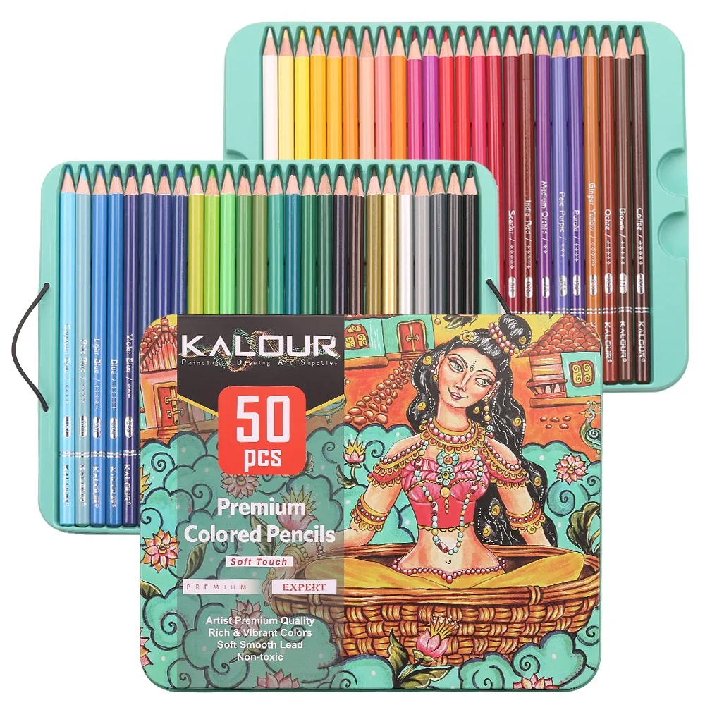 KALOUR 50/72/180/240/300 Pcs Oil Colored Pencils Set Professional Drawing Color Pencil For Artist Coloring Sketch Art Supplies