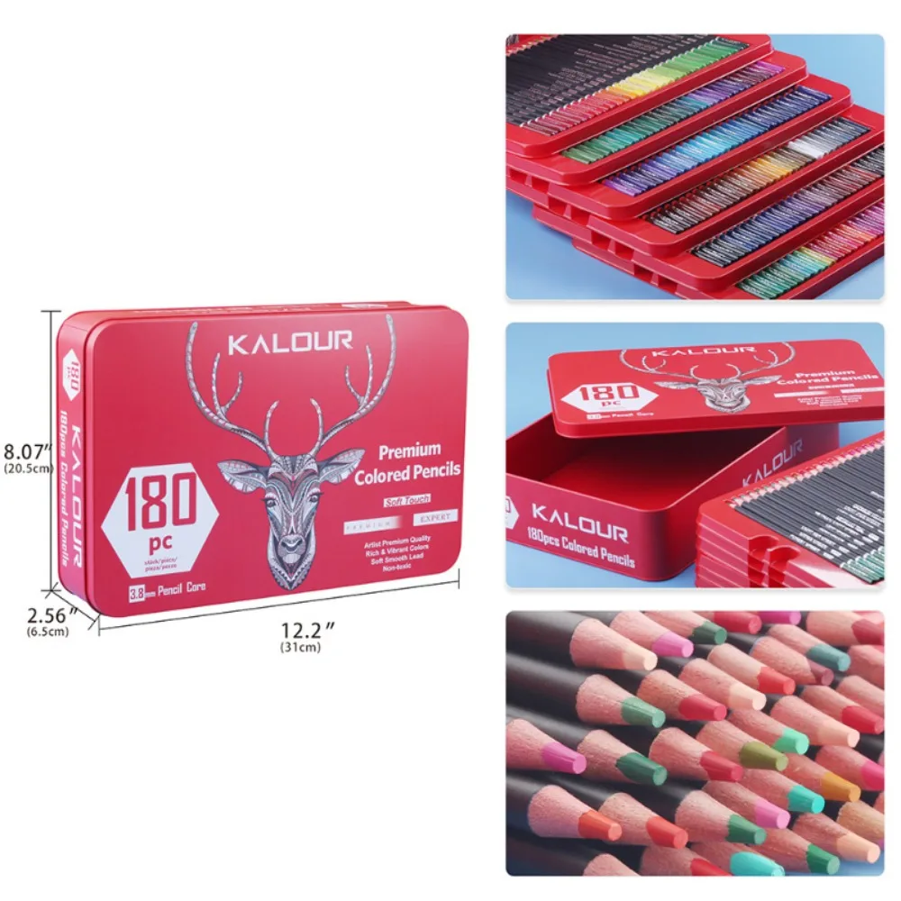 KALOUR 50/72/180/240/300 Pcs Oil Colored Pencils Set Professional Drawing Color Pencil For Artist Coloring Sketch Art Supplies