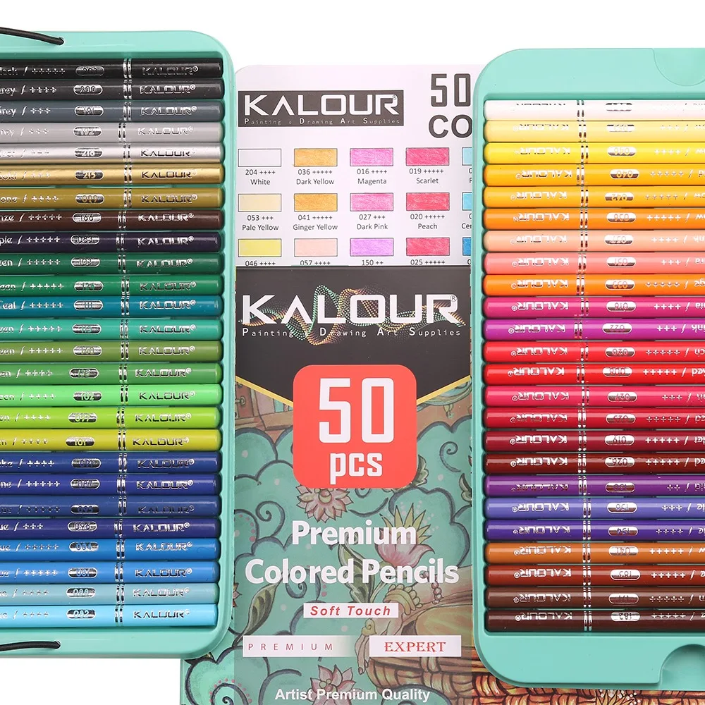 KALOUR 50/72/180/240/300 Pcs Oil Colored Pencils Set Professional Drawing Color Pencil For Artist Coloring Sketch Art Supplies