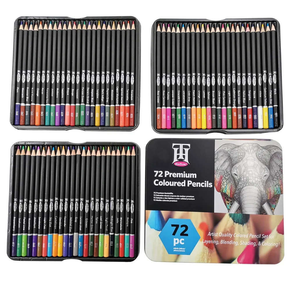 KALOUR 50/72/180/240/300 Pcs Oil Colored Pencils Set Professional Drawing Color Pencil For Artist Coloring Sketch Art Supplies