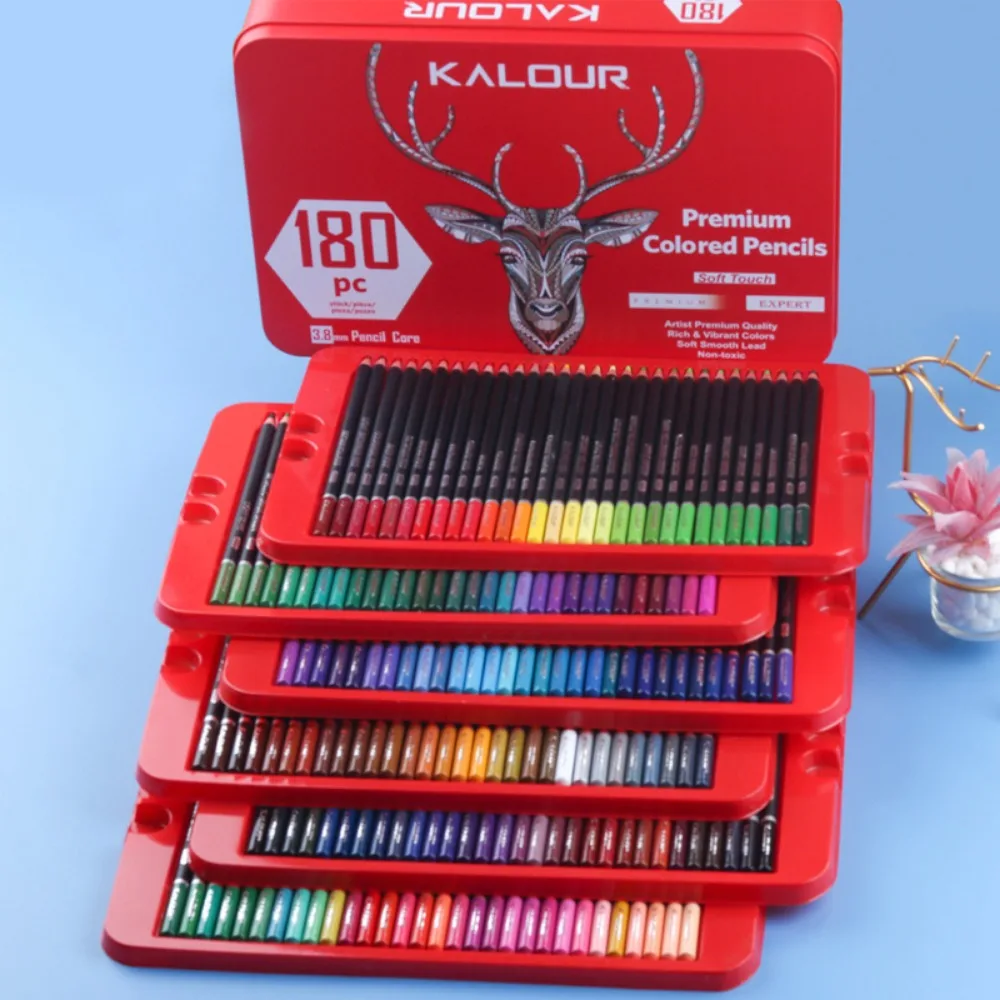 KALOUR 50/72/180/240/300 Pcs Oil Colored Pencils Set Professional Drawing Color Pencil For Artist Coloring Sketch Art Supplies