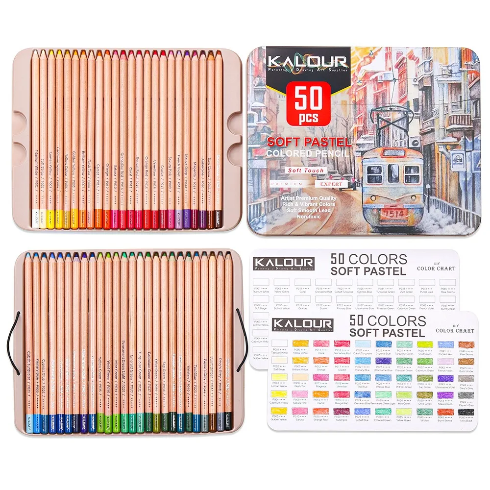 KALOUR 50/72/180/240/300 Pcs Oil Colored Pencils Set Professional Drawing Color Pencil For Artist Coloring Sketch Art Supplies