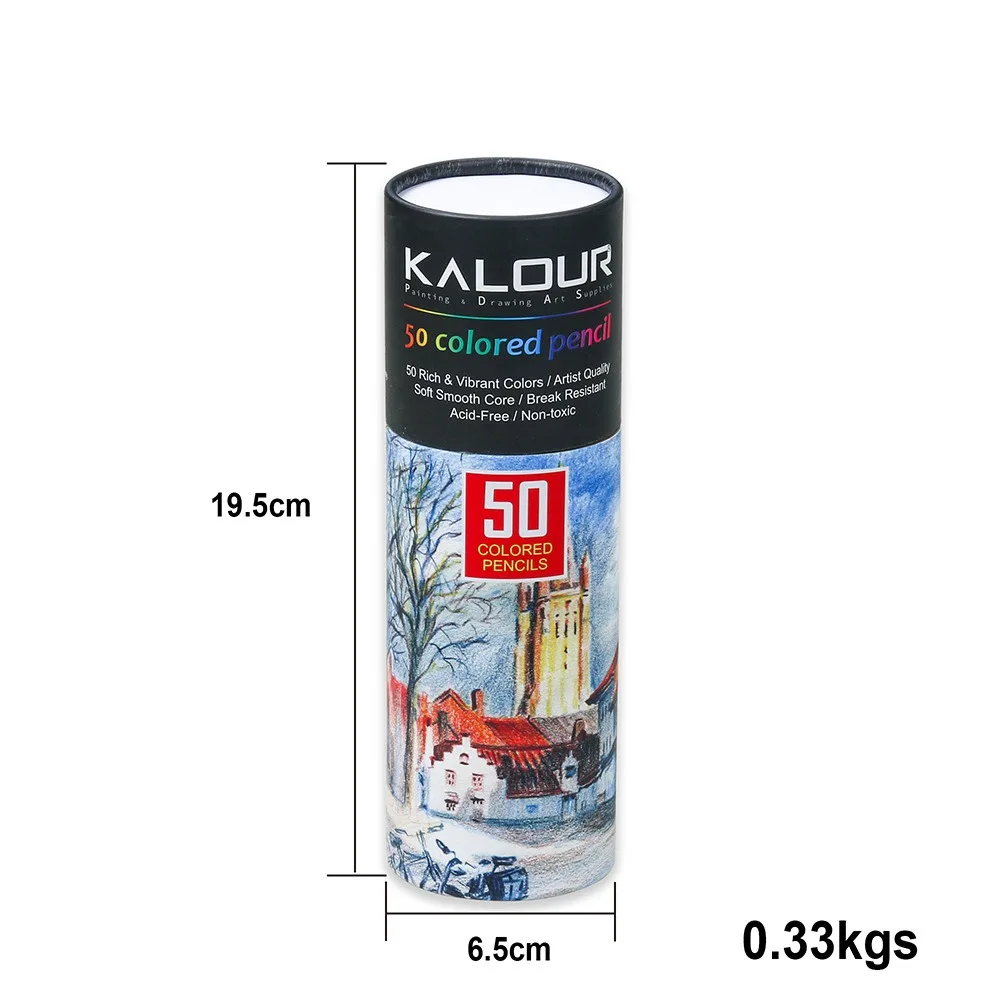 KALOUR 50/72/180/240/300 Pcs Oil Colored Pencils Set Professional Drawing Color Pencil For Artist Coloring Sketch Art Supplies