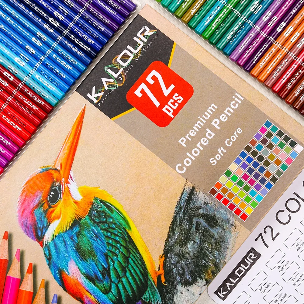 KALOUR 50/72/180/240/300 Pcs Oil Colored Pencils Set Professional Drawing Color Pencil For Artist Coloring Sketch Art Supplies