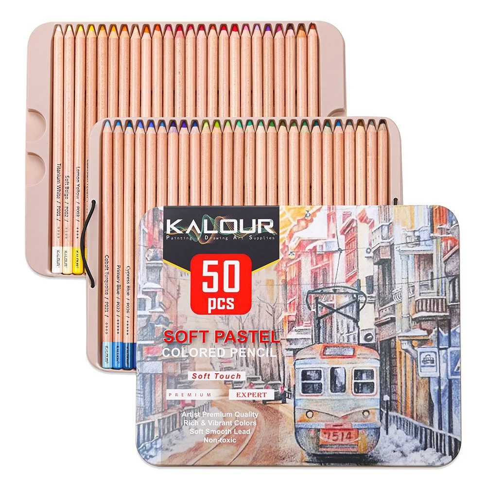 KALOUR 50/72/180/240/300 Pcs Oil Colored Pencils Set Professional Drawing Color Pencil For Artist Coloring Sketch Art Supplies