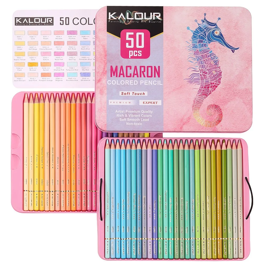 KALOUR 50/72/180/240/300 Pcs Oil Colored Pencils Set Professional Drawing Color Pencil For Artist Coloring Sketch Art Supplies