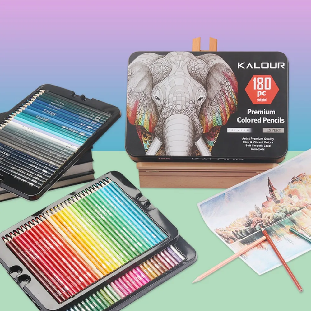 KALOUR 50/72/180/240/300 Pcs Oil Colored Pencils Set Professional Drawing Color Pencil For Artist Coloring Sketch Art Supplies