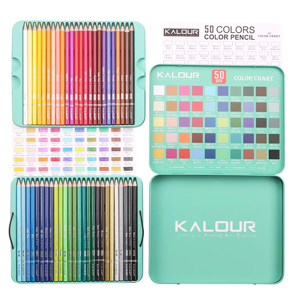 KALOUR 50/72/180/240/300 Pcs Oil Colored Pencils Set Professional Drawing Color Pencil For Artist Coloring Sketch Art Supplies