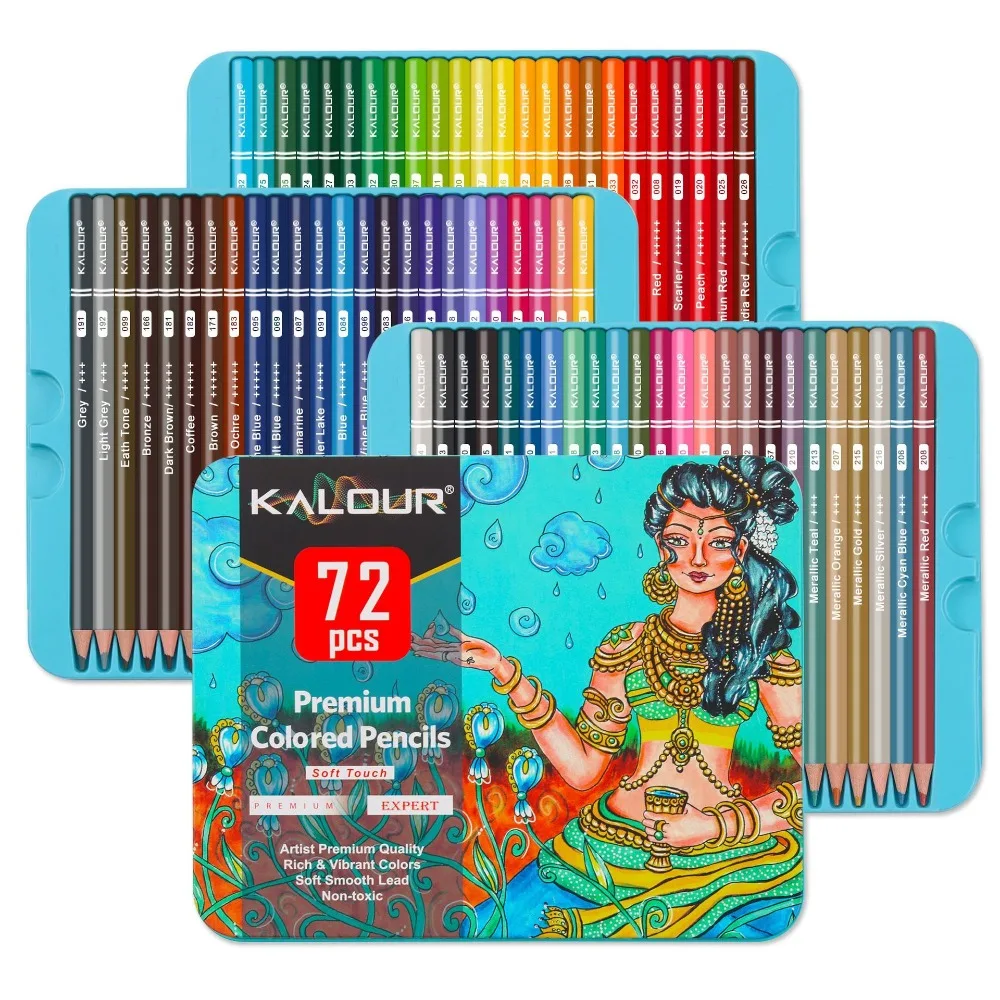 KALOUR 50/72/180/240/300 Pcs Oil Colored Pencils Set Professional Drawing Color Pencil For Artist Coloring Sketch Art Supplies