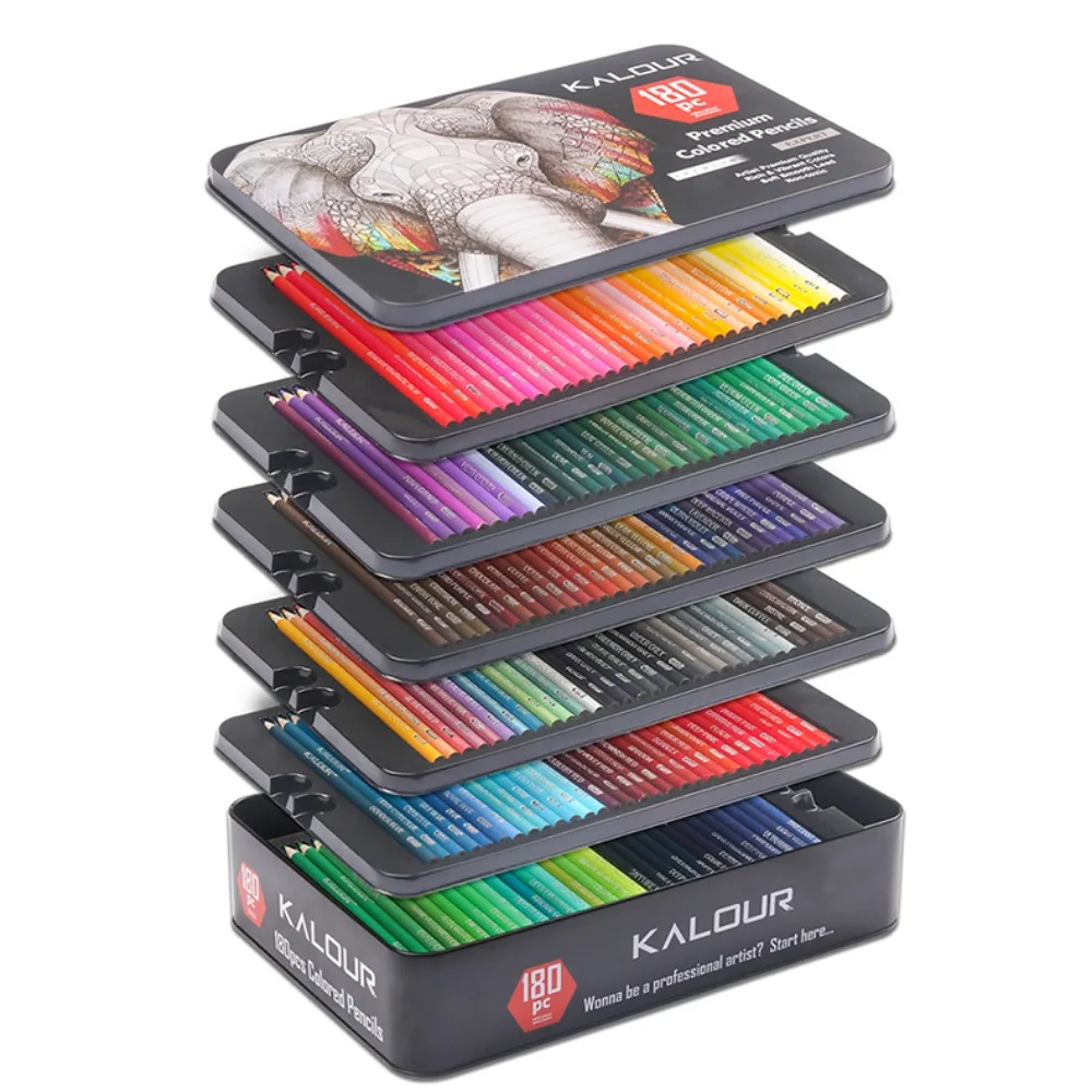 KALOUR 50/72/180/240/300 Pcs Oil Colored Pencils Set Professional Drawing Color Pencil For Artist Coloring Sketch Art Supplies