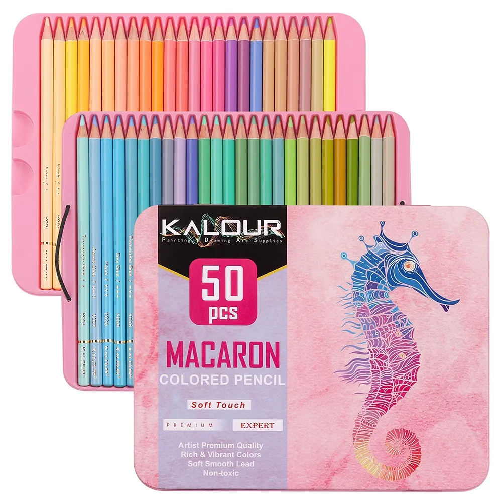 KALOUR 50/72/180/240/300 Pcs Oil Colored Pencils Set Professional Drawing Color Pencil For Artist Coloring Sketch Art Supplies