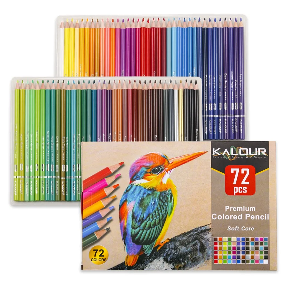 KALOUR 50/72/180/240/300 Pcs Oil Colored Pencils Set Professional Drawing Color Pencil For Artist Coloring Sketch Art Supplies