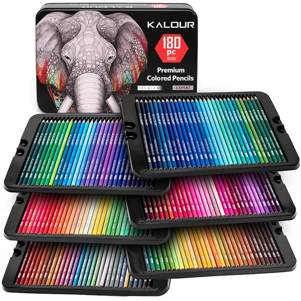 KALOUR 50/72/180/240/300 Pcs Oil Colored Pencils Set Professional Drawing Color Pencil For Artist Coloring Sketch Art Supplies