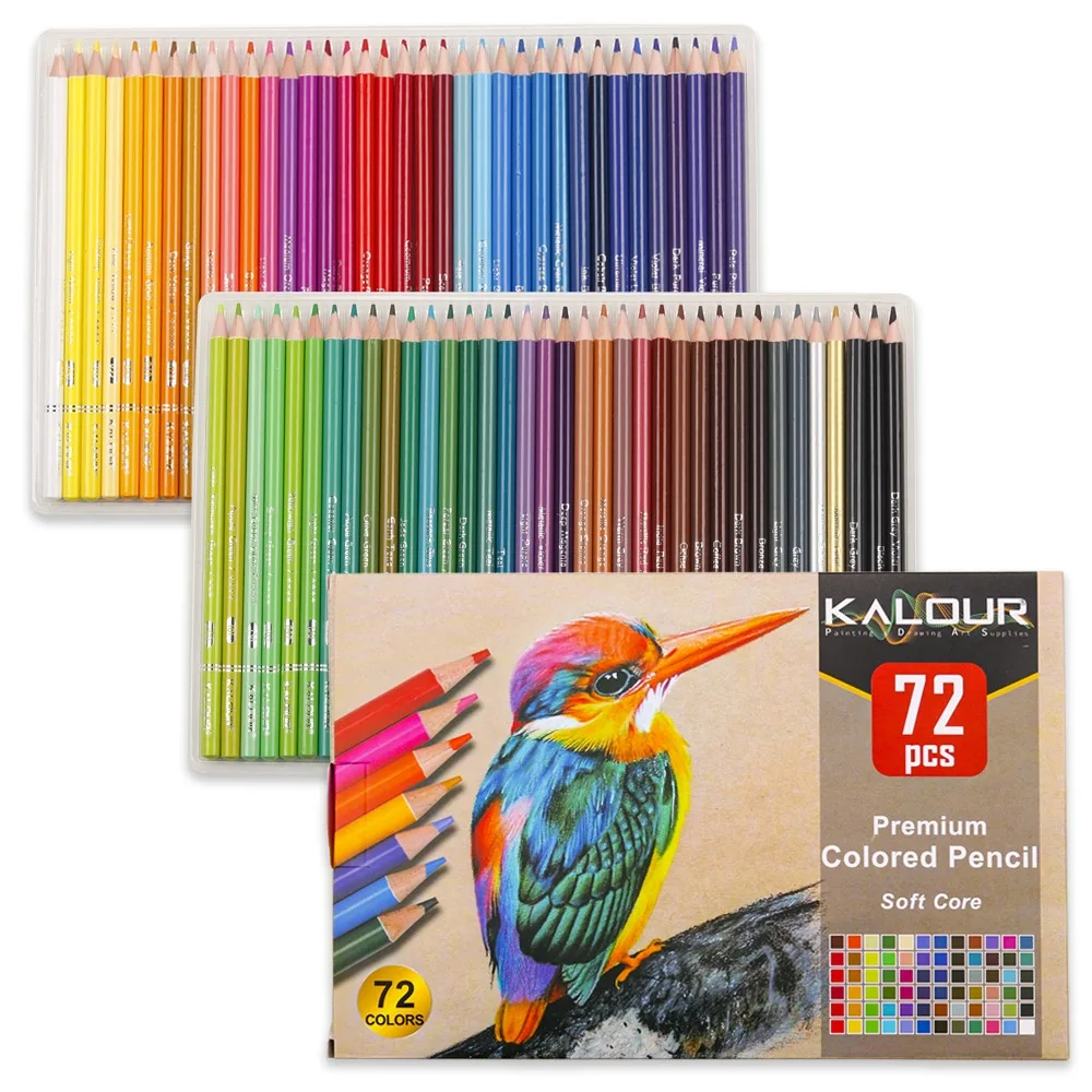 KALOUR 50/72/180/240/300 Pcs Oil Colored Pencils Set Professional Drawing Color Pencil For Artist Coloring Sketch Art Supplies