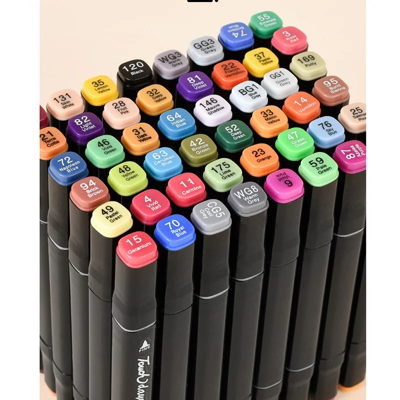 30/60/80/168 Colour Double Headed Oily Marker Set Sketch Drawing Graffiti Art Markers for Student School Supplies Stationery