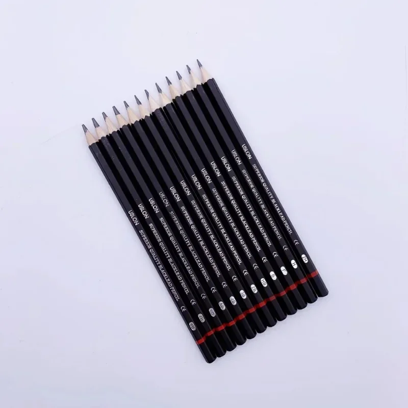 12pcs/set Drawing Pencil Pre-sharped Metal Box Packed 2H-8B Graphite Pencil Set for School Office Stationery Art Sketch Supplies