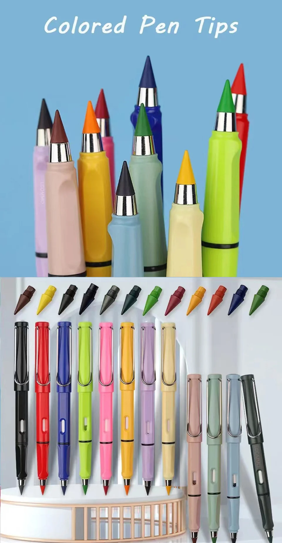 12pcs/set Color Eternal Pencil Can Be Wiped Magic Replace Head Eco Friendly Student Painting Kids Gift Draw School Supply Gifts