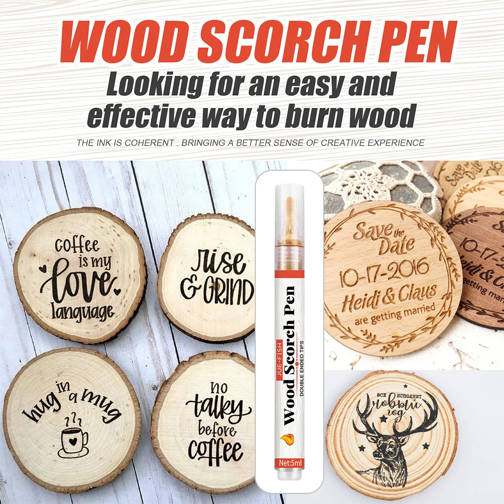 Wood Burning Pen Non-Toxic Wood Burner Tool Chemical Woodburning Pen Tool Wood Burning Pen Marker for Arts and Crafts