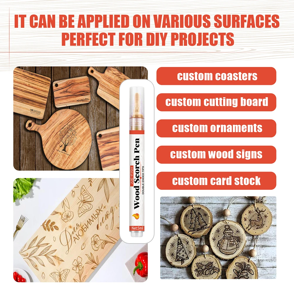 Wood Burning Pen Non-Toxic Wood Burner Tool Chemical Woodburning Pen Tool Wood Burning Pen Marker for Arts and Crafts