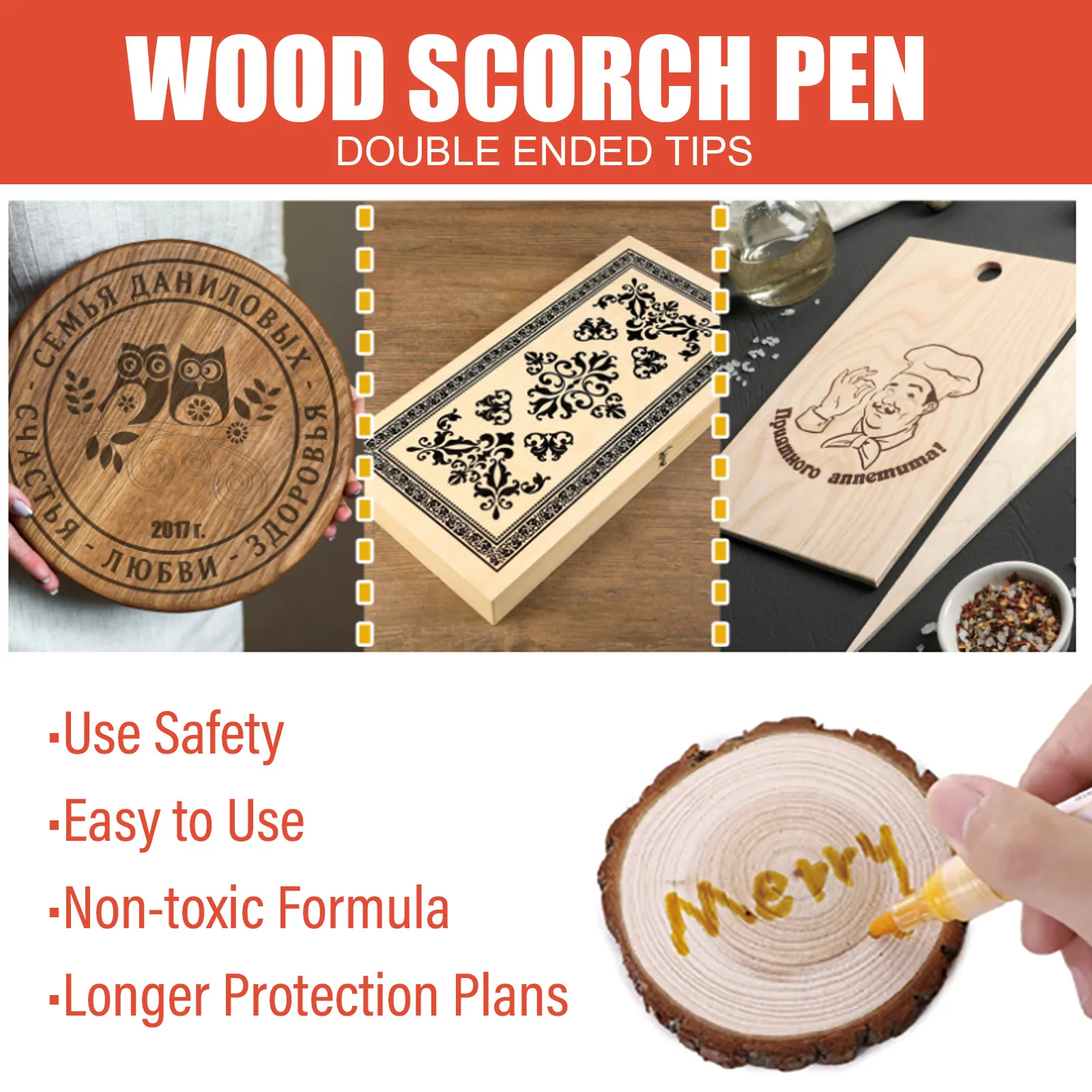 1PC Wood Burning Pen Non-Toxic Wood Scorch Chemical Woodburning Pen Tool Wood Burning Pen Marker for Arts and Crafts