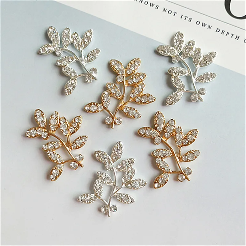 10pcs/lot Alloy Rhinestone Pearl Buttons Girl Hair Wedding Invitation Card Decorative Buttons Dress Crafts Jewelry Accessories